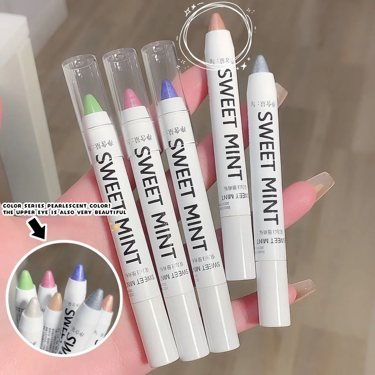 Matte White Lying Silkworm Highlighter Pen Eyes Corner Brightening Pearl High-gloss Eyeliner Waterproof Glitter Eyeshadow Stick