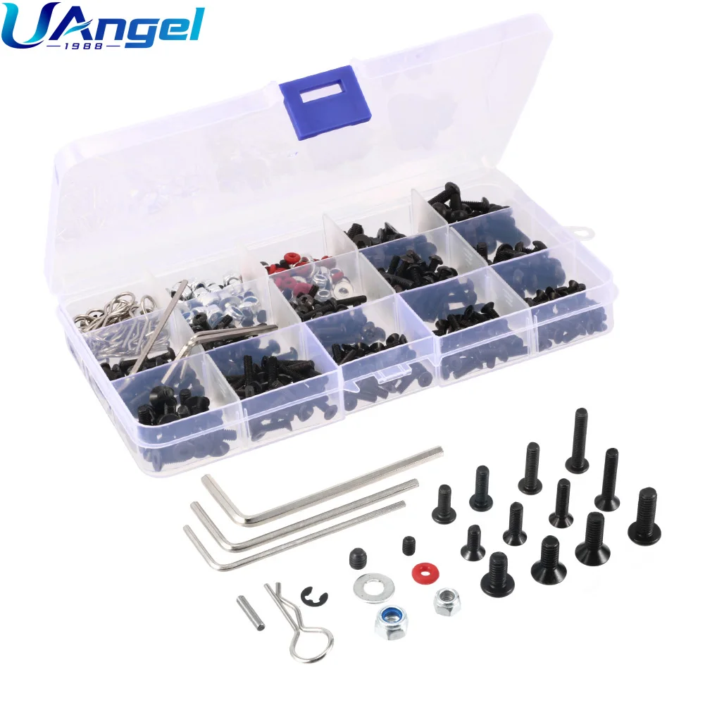 500pcs Universal RC Screw Kit Screws Assortment Set Hardware Fasteners for Traxxas Axial Redcat HPI Arrma Losi 1/8 1/10 1/12