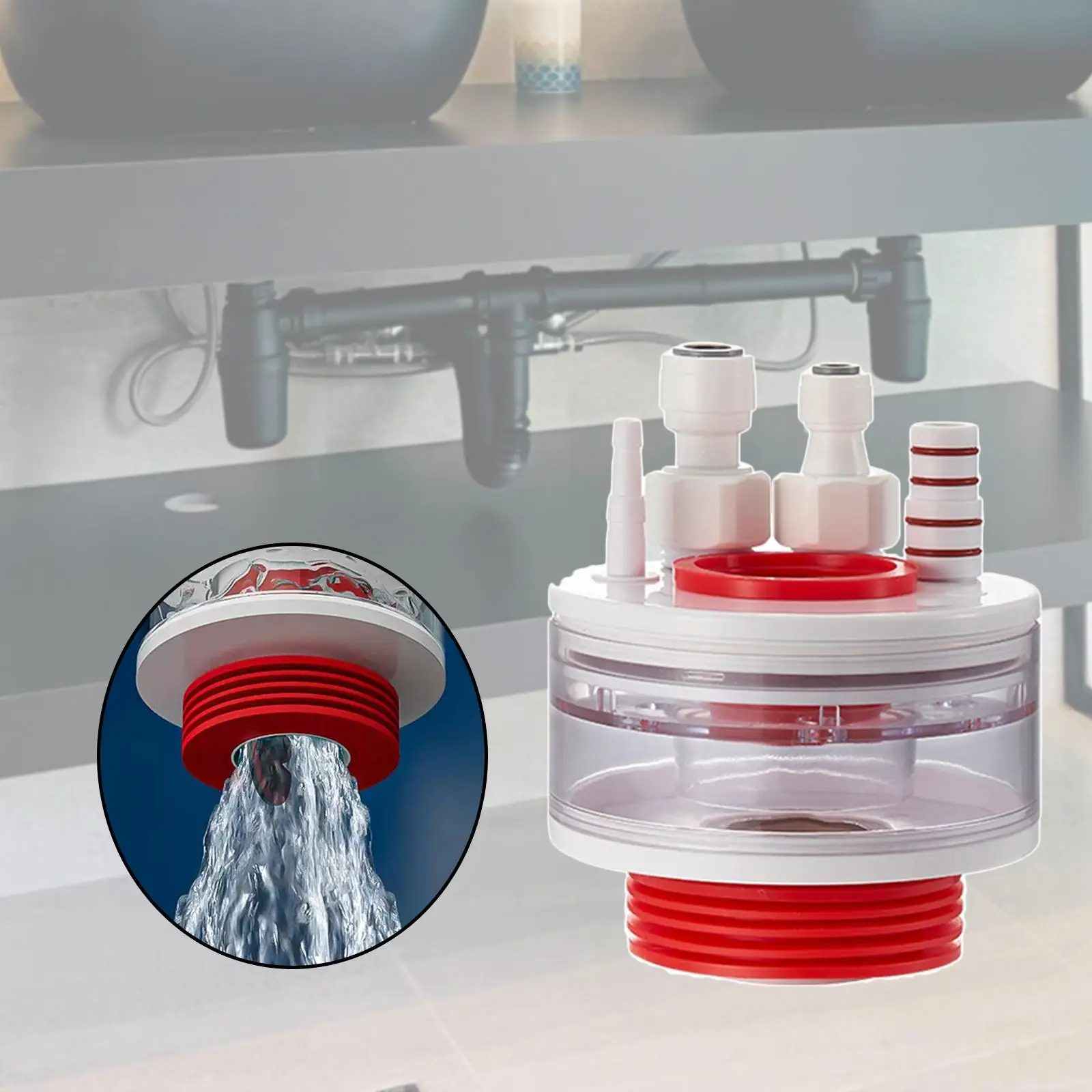 

Соединитель фильтра водосточной трубы для кухонной раковины 6 в 1, уплотнение водопроводной трубы 50/75 мм, несколько портов для очистителя воды, мелкой бытовой техники