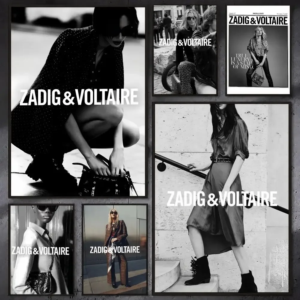 Póster de moda V-VOLTAIRE Z-ZADIG, estampado impermeable para decorar paredes, ideal para dormitorios, salones, pasillos, bares y el hogar.