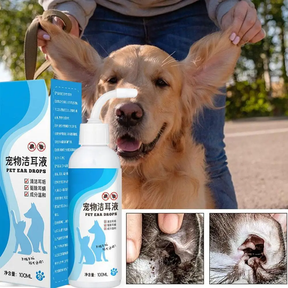 Ear Cleaner Pet Ear Drops For Infections Control Yeast Mites Ear Mites And Ear Wax Itching AC112