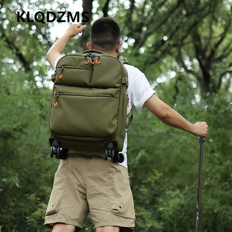 KLQDZMS Luggage Travel Bag Oxford Cloth Waterproof Boarding Box 18 Inches Men Trolley Case Universal Wheel Rolling Suitcase