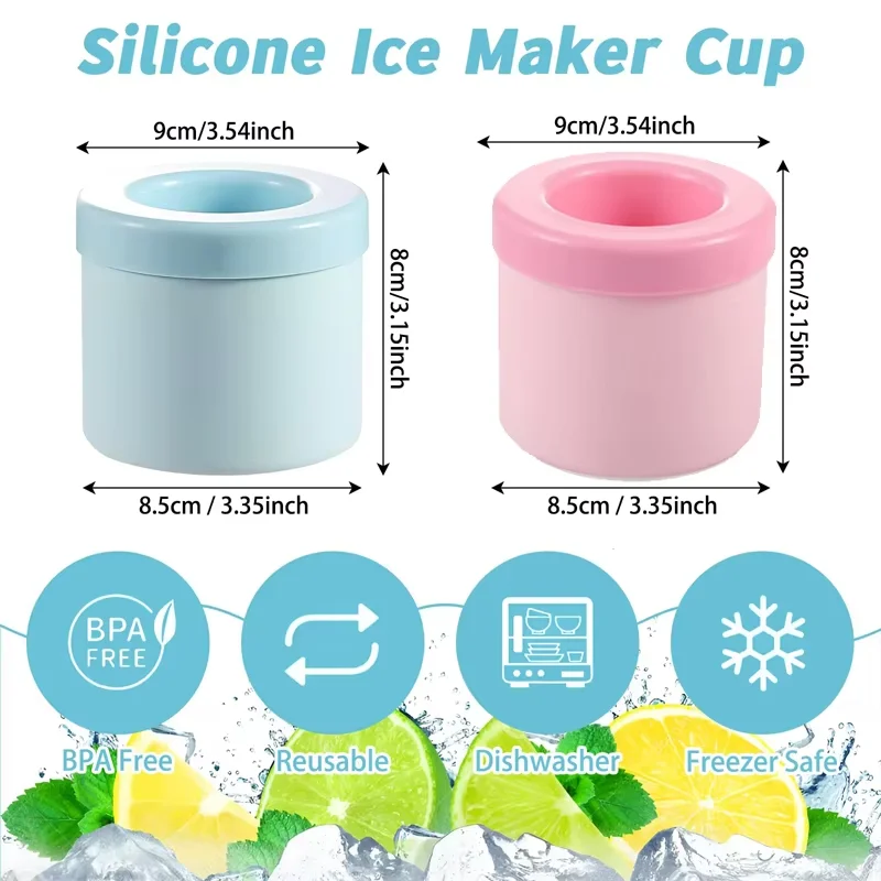 سيليكون قالب مكعبات الثلج دلو الثلج المستديرة اكسسوارات المطبخ الصيف لتقوم بها بنفسك الثلاجة تجميد قوالب مكعبات الثلج الإبداعية الأدوات #4