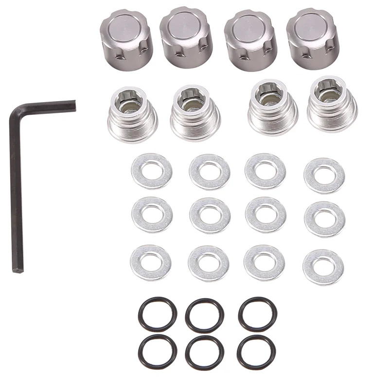 Écrous de blocage central en aluminium M4, capuchons de roue en métal pour Axial SCX10 Traxxas TRX4 1/10 RC, pièces de voiture sur chenilles, argent, BAAA-4PCS