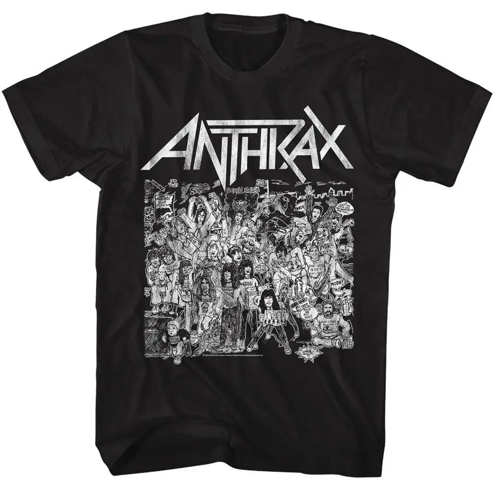 Men's Anthrax No Frills T shirt Small Black