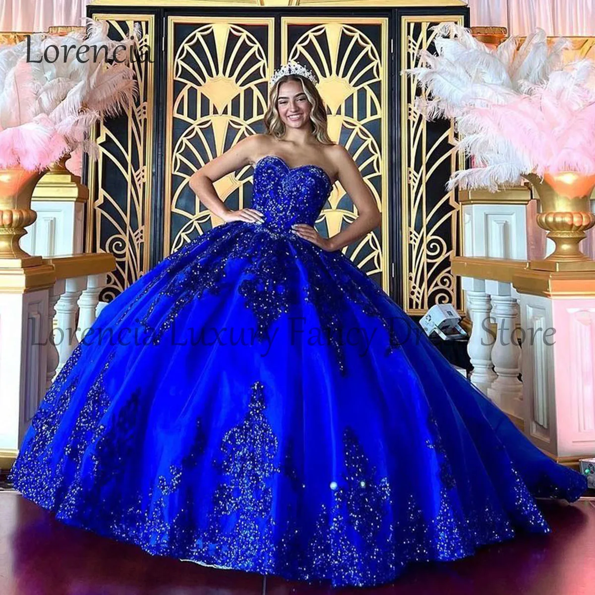 Мексиканское бальное платье Quinceanera без бретелек 3D Цветочная аппликация строгие бусины корсет с кристаллами Sweet 15 16 Vestidos De 15 лет