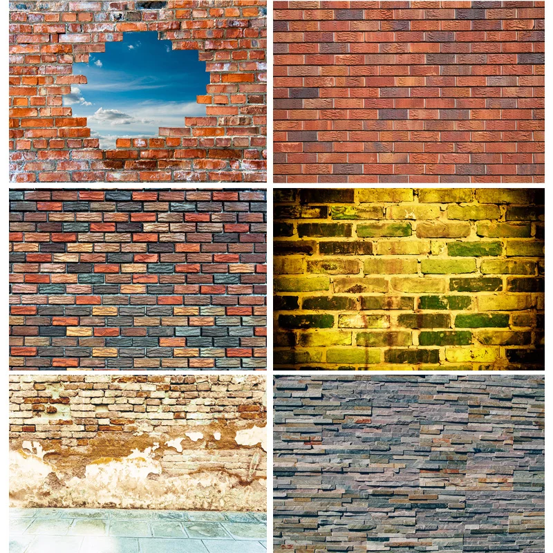 

Vinyl Custom Vintage Brick Wall Wooden Floor Photography Backdrops Graffiti Photo Background Studio Prop TW-04