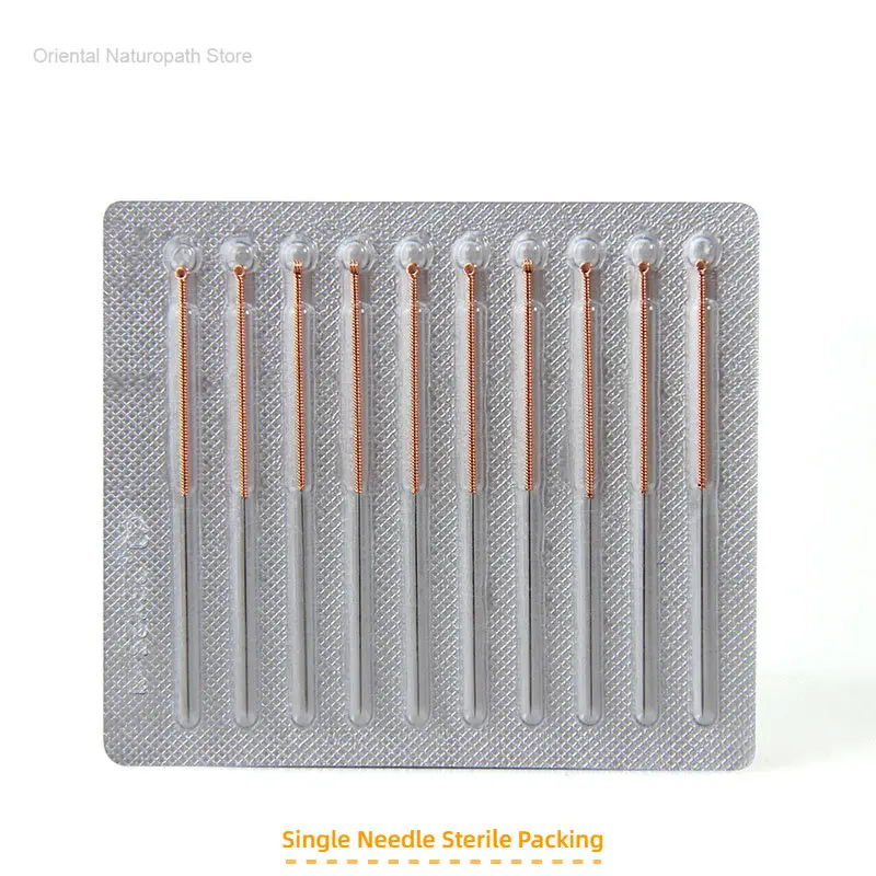 10Box=1000PCS Sterilization Copper Handle Acupuncture Needles Body Health Warm needle Meridian Acupoints ZhenJiu