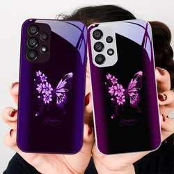 Verde Mariposa For Samsung Galaxy Note 8 9 S10 Plus S20 S21 FE S23 Ultra A70 72 73 50 51 52 53 Tempered Glass Phone Case