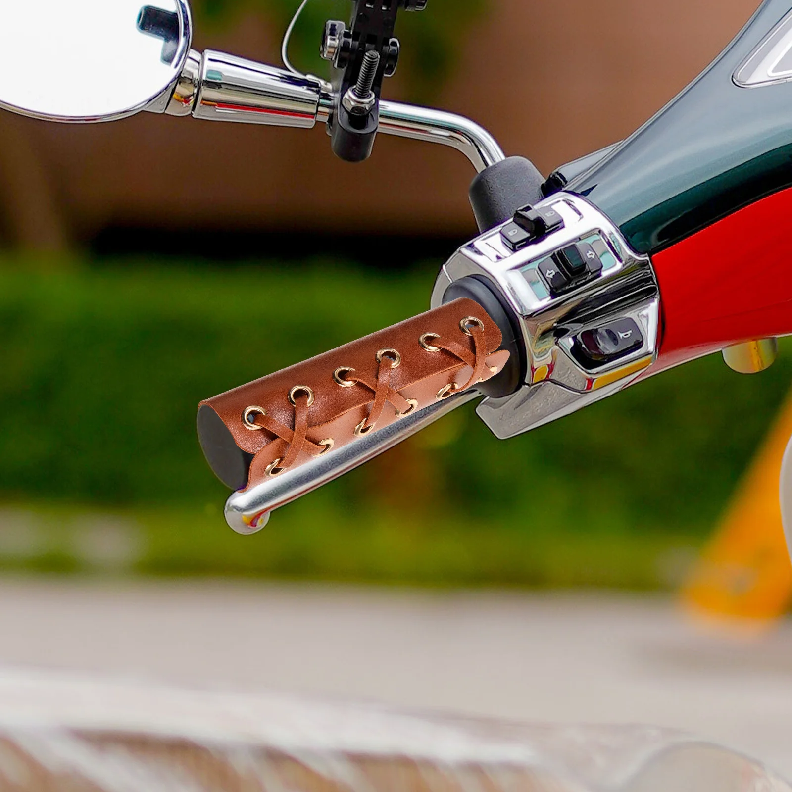 

1Pair Bike Handle Grips Artificial Anti-Slip Shock Absorption Handlebar Covers Mountain Bicycle Accessories