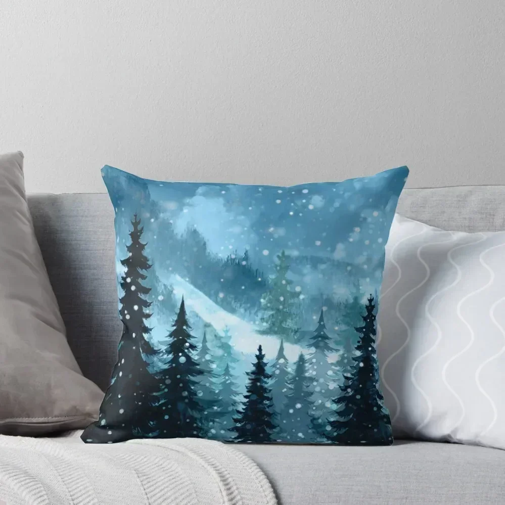

Winter Night Throw Pillow Couch Pillows luxury decor Christmas Cushion For Home pillow