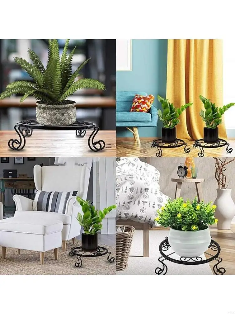 Vintage Metal Plant Stand Flower Pot European Wrought Iron Flower Stand X3UC