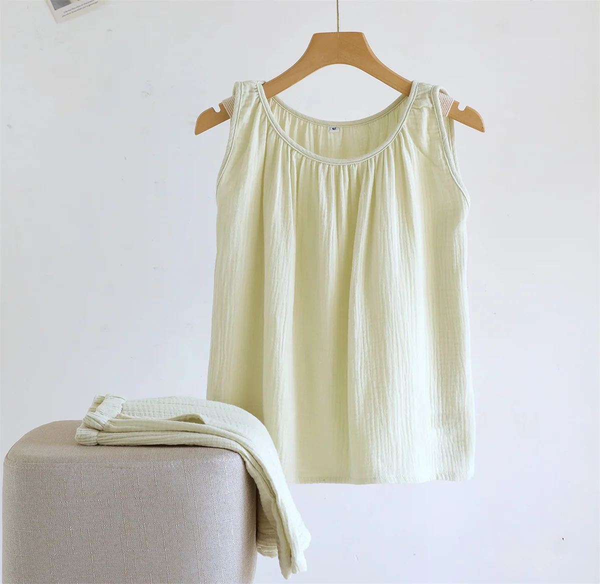 Camiseta feminina plus size de verão, sem mangas, algodão, linho, casual, solta, para praia, oversized, cor sólida, blusa camis