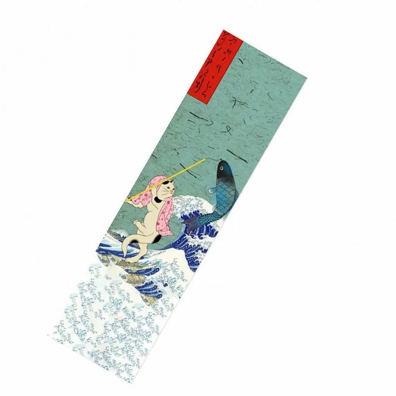 Cinta de agarre de monopatín con estampado de calavera marina de estilo japonés, Cinta de agarre antideslizante para monopatín Longboard, pegatina