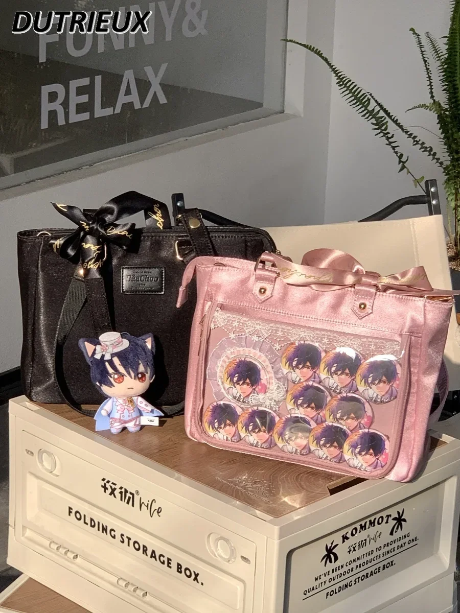 

sweet Cute handbags femme Ribbon Commuter japanese style Satin Tote one Shoulder bag fashion casual Crossbody bags for women