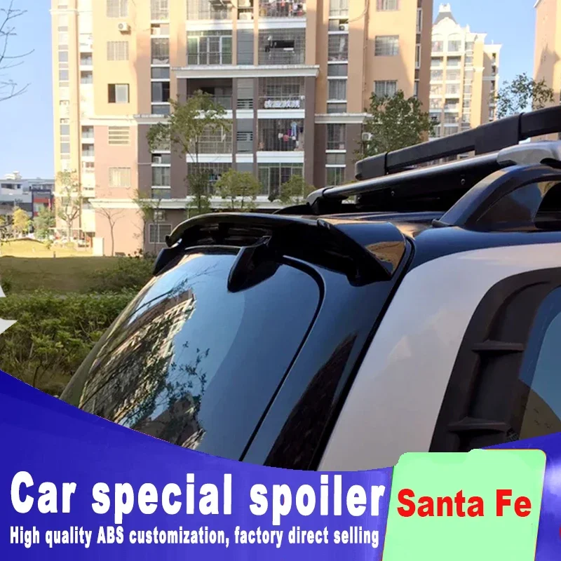 

For Hyundai Santa Fe 2005 2006 2007 2008 2009 Roof Spoiler Wing Lip By Gloss Black ABS High Quality ABS Material Rear Window