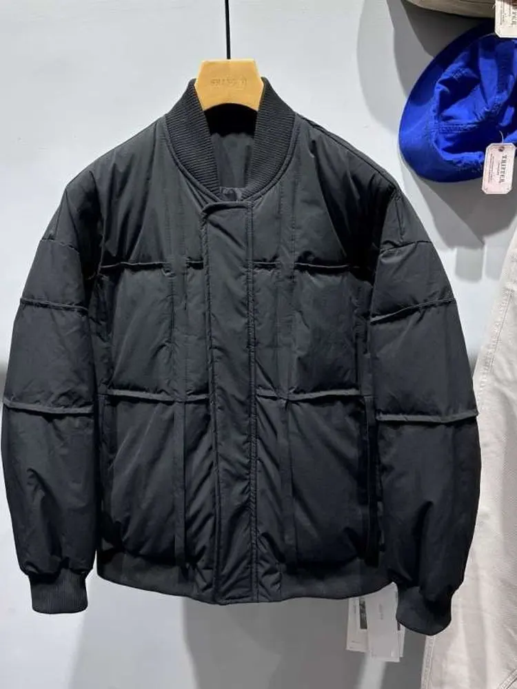 

Теплая утолщенная хлопковая куртка с воротником-стойкой для мужчин, зимняя повседневная укороченная куртка на молнии свободного кроя