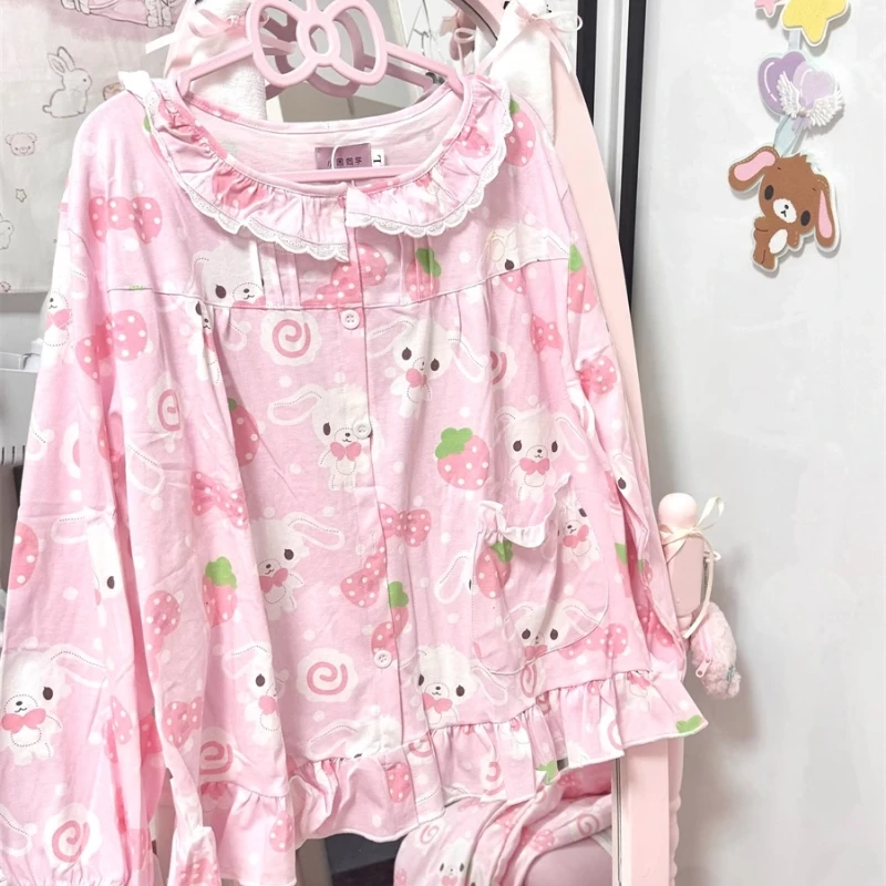 

Kawaii Sugarbunnies Pajamas Summer Long Sleeve Trousers Suit Cartoon Cute Home Clothes Gift