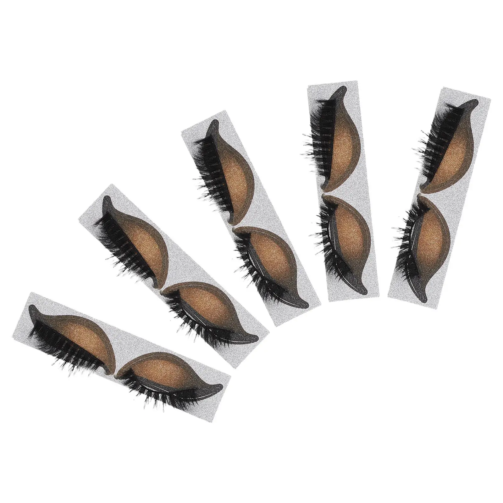 5Pairs Eye Shadow Eyelash Patch Set Women Easy Press on Makeup Stickers Smokey Cat Eye Winged Eyeliner False Lash Decals All Day