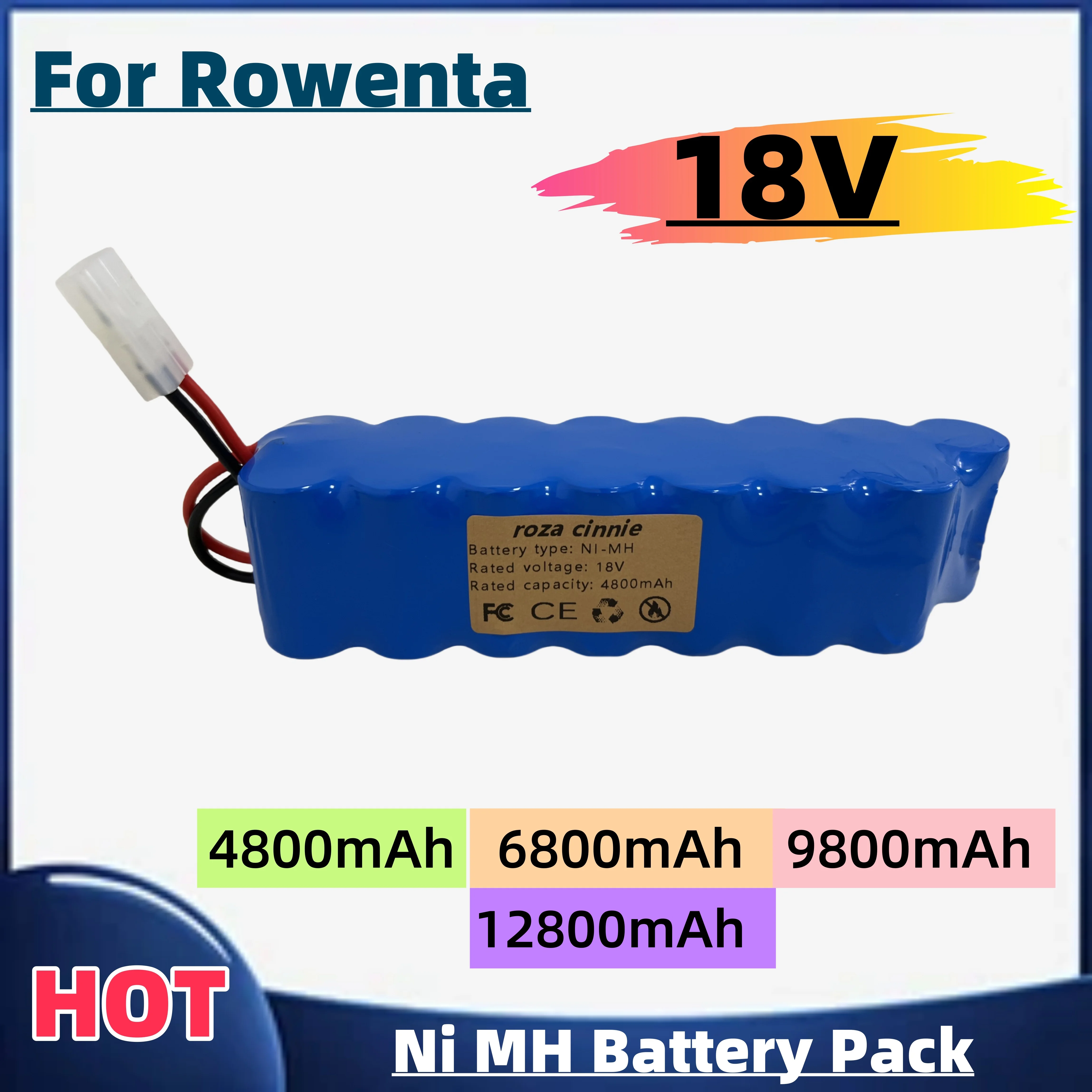 Suitable for-Rowenta 18V NiMH Battery Pack 9800mAh CD Vacuum Cleaner RH8771 or Tefal Cyclone Extreme Vacuum Cleaner Battery P102