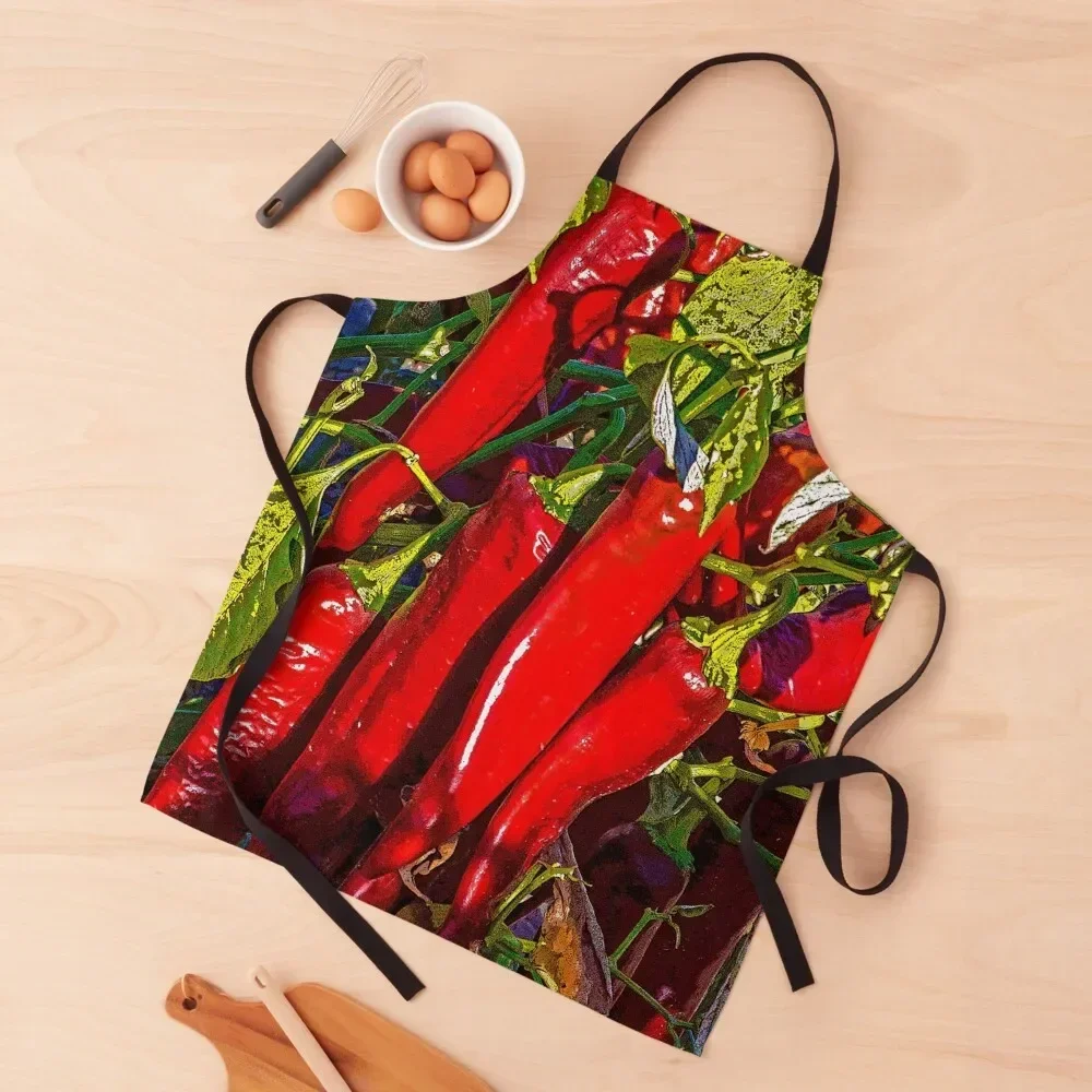 

Red Chili Peppers in New Mexico Apron barber uniform waterproof for women Chef Accessory kitchen and home Apron