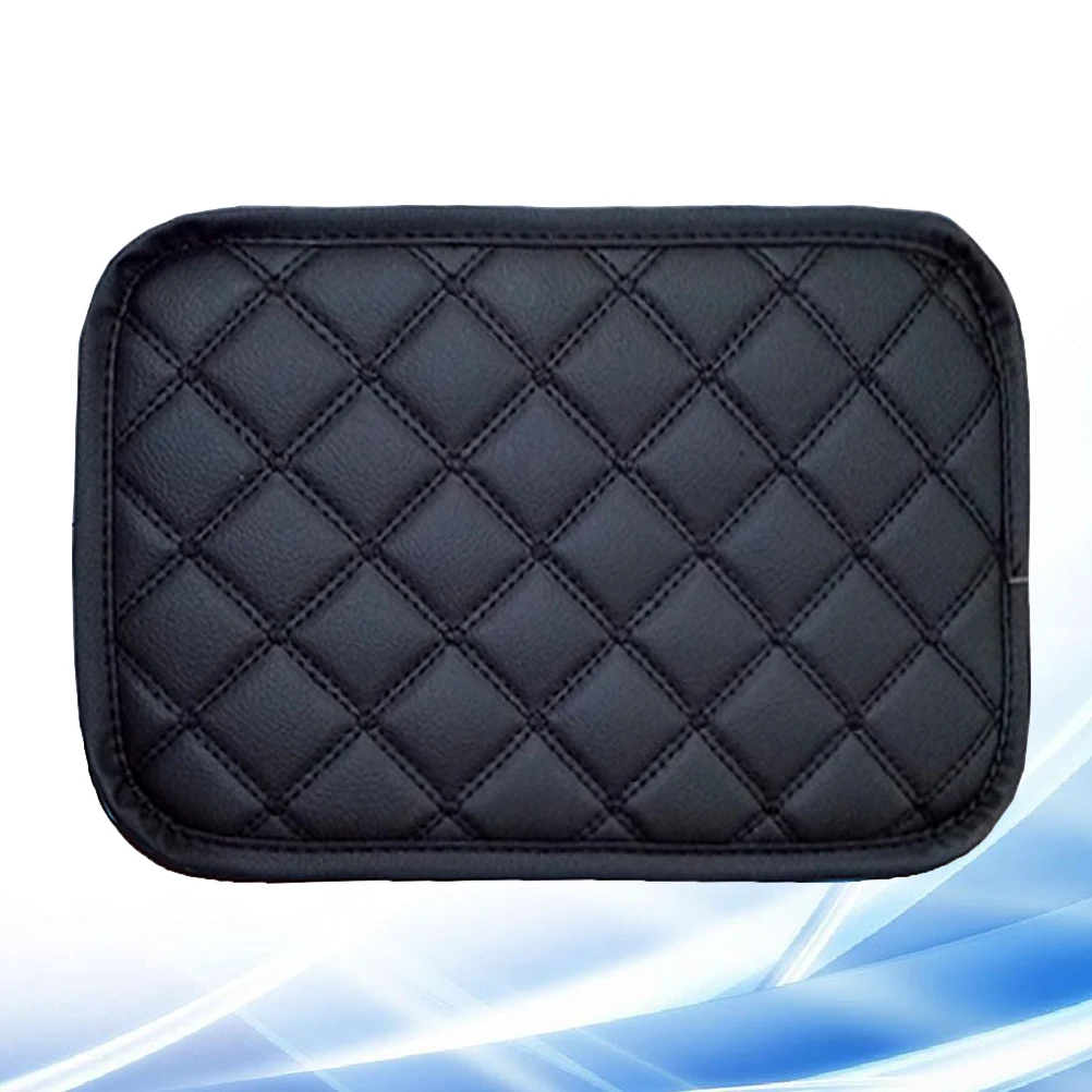 

Universal Car Armrest Box Pad Thickened Pu Cushion Soft Comfortable Non-Slip Back Elastic Band Drop-In Fit No Drilling
