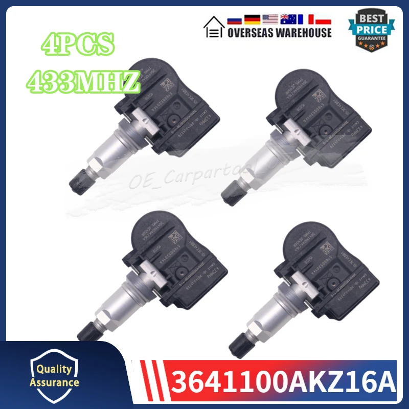 

3641100AKZ16A Fits For Harvard H5 H6 Great Wall Wingle5 C50 Tire Pressure Sensor 4Pcs TPMS TYRE PRESSURE MONITOR SYSTEM 433Mhz