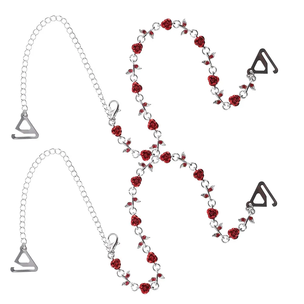 1Pair Rhinestone Rose Design Bra Straps Women Stretch Comfortable Adjustable Non-Slip Shoulder Strap for All Underwear Types - view 3