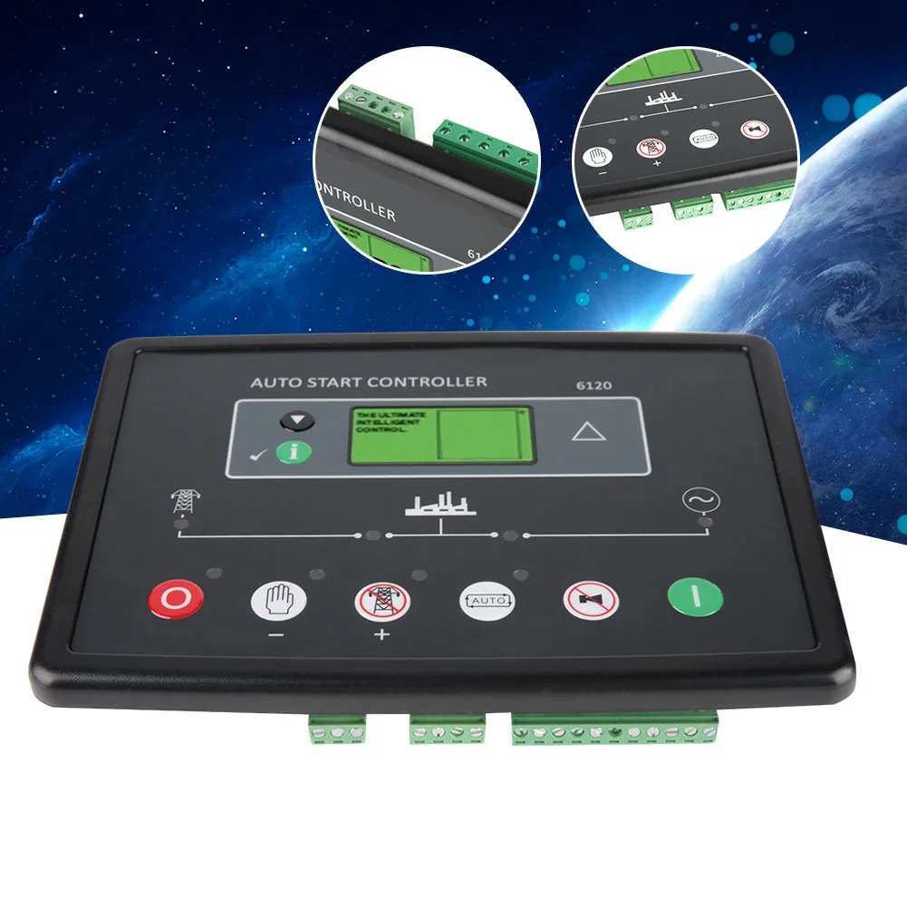 DSE6120 البحر وحدة تحكم المولدات الإلكترونية لوحة التحكم شاشة الكريستال السائل مولد لوحة التحكم وحدة تحكم المولد