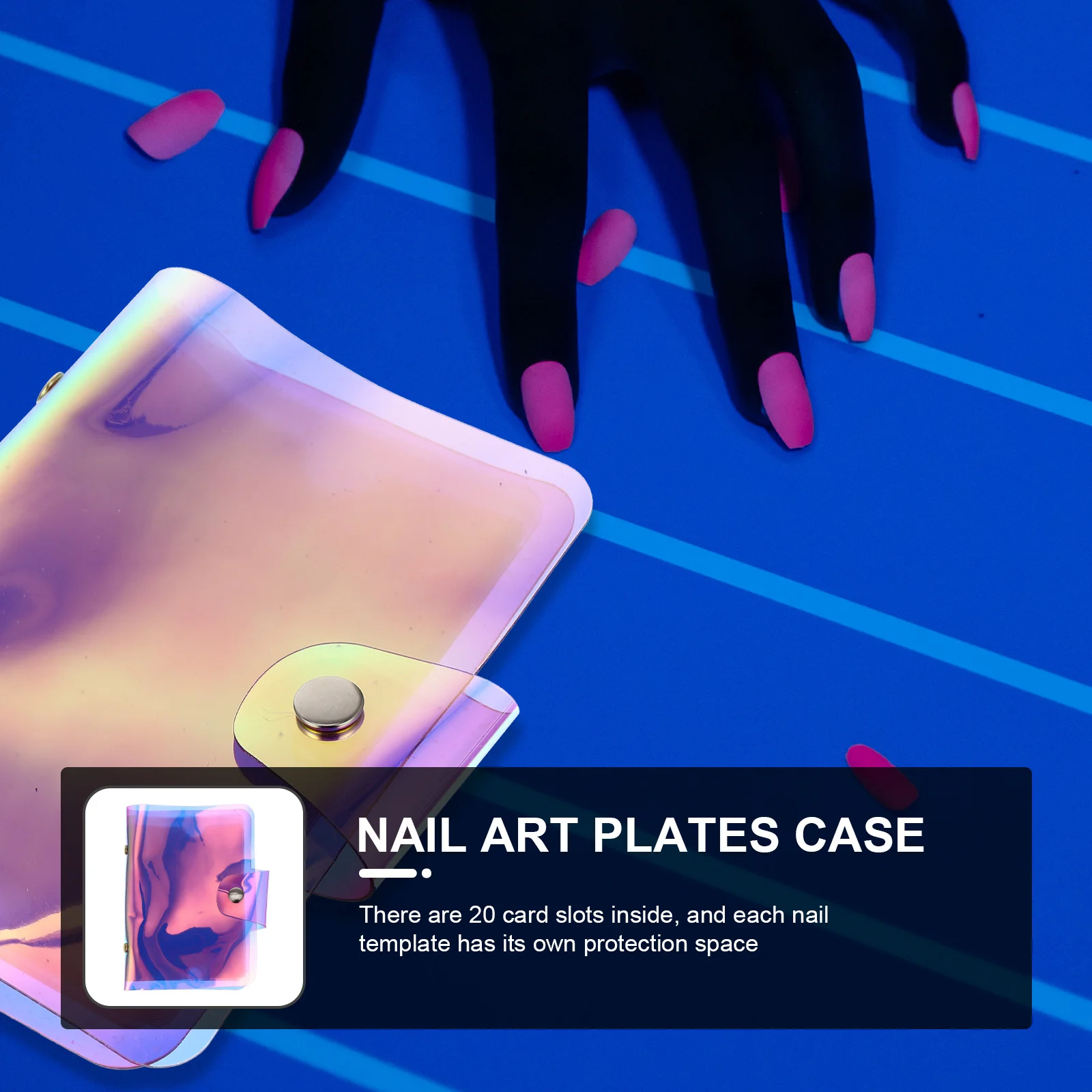 

Nail Stamping Template Holder Stencil Bag Case Organizers and Storage Pet Printing Plates