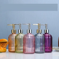 420ml Bathroom Empty Pump Bottle Modern Shower Gel Press Shampoo Dispensing Bottle Light Luxury Liquid Hand Soap Dispenser