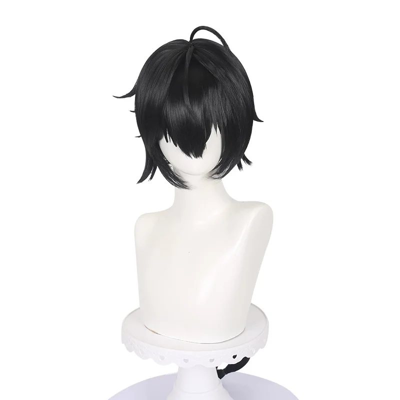 Ming Chao Drifter Male Cosplay Wig Black Scalp Top Flipped Single Long Braided Ponytail