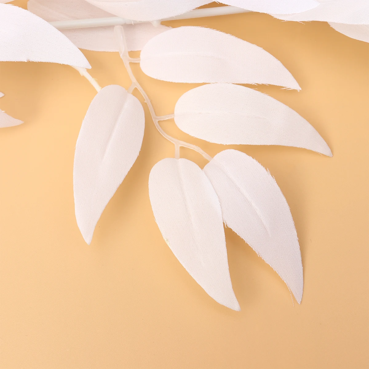 

2pcs Artificial Willow Leaves Decor Home Office Party Diy Leaf Ornament Elegant Plant For Vase Hotel Bar Decoration (White)