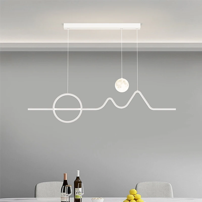 Nowoczesne lampy wiszące LED do jadalni salon Nordic kuchnia stół lampa wisząca biuro minimalistyczny pasek wiszący światło