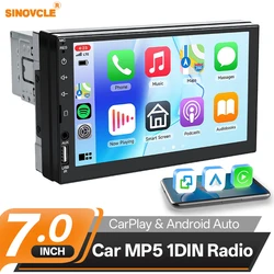 Sinovcle Car Radio Carplay Android Auto 7 inch Car Multimedia MP5 Player HD Touch Screen Support AUX/FM/USB/TF Mirrorlink 12V