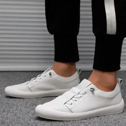 Genuine Leather Shoes Men Footwear Casual Male Footwear Fashion Brand White Shoes Mens Cow Leather Shoes KA1697