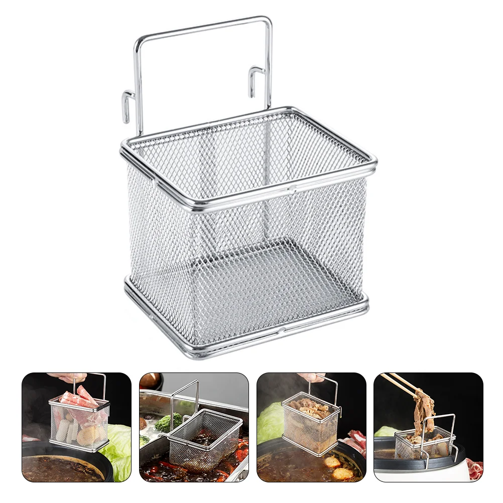 

Hot Pot Hook Slip Through The Net Hanging Basket Filtering Baskets Hot-pot Mesh Network Strainer Stainless Steel