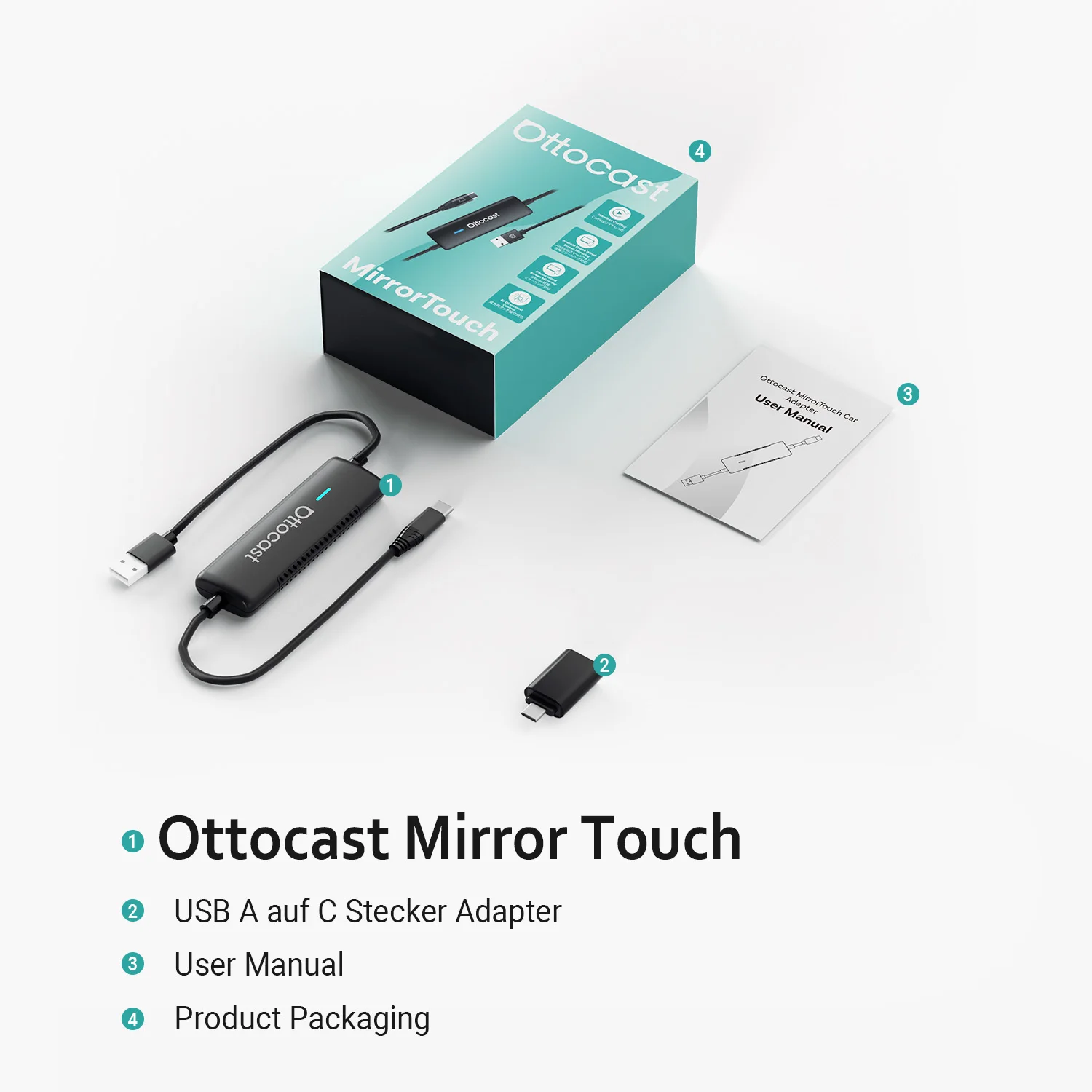 Ottocast ミラータッチ 双方向ミラーリング ワイヤレス CarPlay