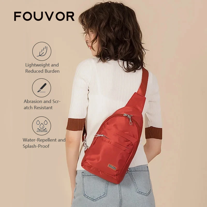 

Fouvor Women Nylon Waterproof Waist Bag Casual Fashion Sling Chest Bag Travel Sport Belt Bag 2026 Trend Sports Purses 2800-16