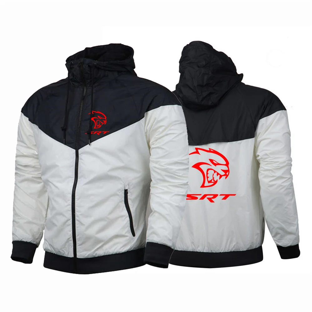 SRT Hellcat Men's Spring and Autumn Thin Windproof Casual Hooded Color Matching Fashion Printing Five-Color Windbreaker Coat