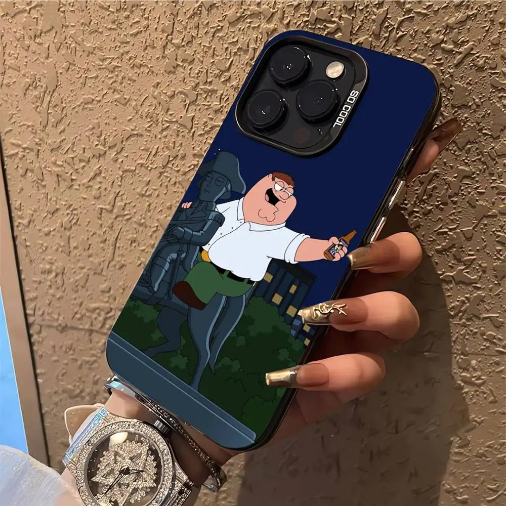 Милый чехол для телефона F-Family G-Guys для iPhone 17,16,15,14,13,12,X,8,Pro,Max,Plus,E,SE4,Air,Mini IMD, матовый черный