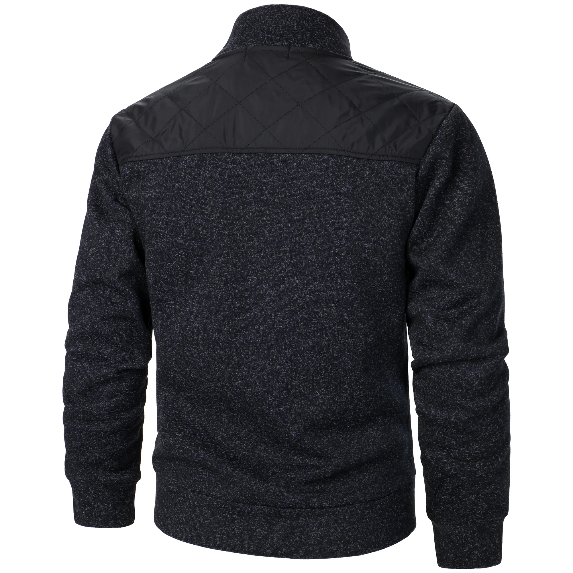 Autumn/winter men\'s stand-up collar striped check zipper sweater coat with color