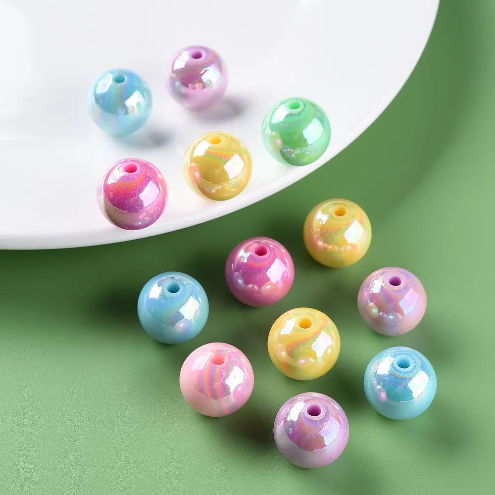PandaHall 220 Stück 16mm AB Farbe Opake Acryl Runde Perlen Bunte Bubblegum-Perlen für DIY Schlüsselanhänger-Herstellung – Detail 5