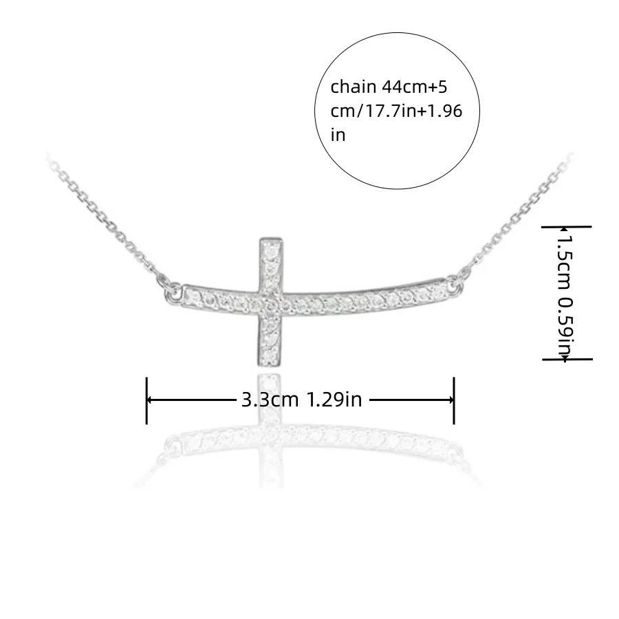 1PC fashion Curved Sideways Cross Necklace women\'s holiday wedding jewelry gift  aesthetic pendants