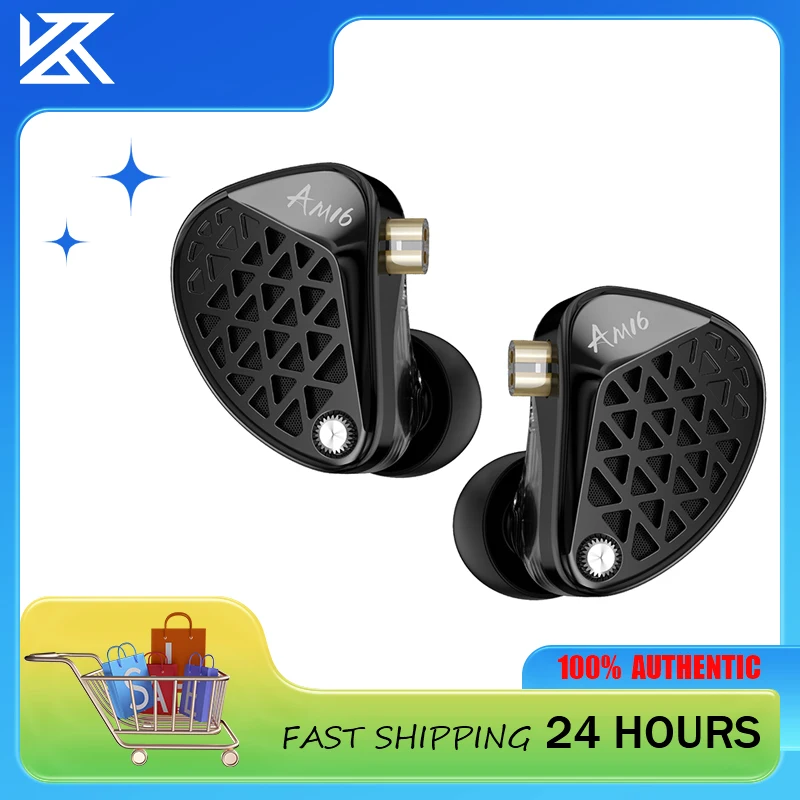سماعات KZ AM16 16BA المحرك المتوازن HiFi سماعات عزل الضوضاء سماعات أذن سلكية للاستوديو/الرياضة