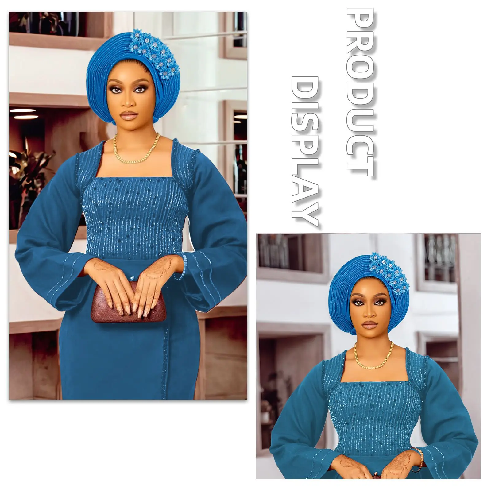 Bonnet Femme Gele Headtie Already Made Nigerian Turbans for Women Aso Oke Gele African Head Wrap Fashion Cap High Quality 1Set