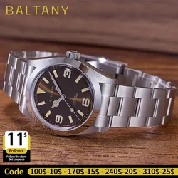 Baltany 36MM Explorer Watch Man S4056 ST2130 Automatic Mechanical Watch  Waterproof 20Bar Stainless Steel Bracelet Retro Watches