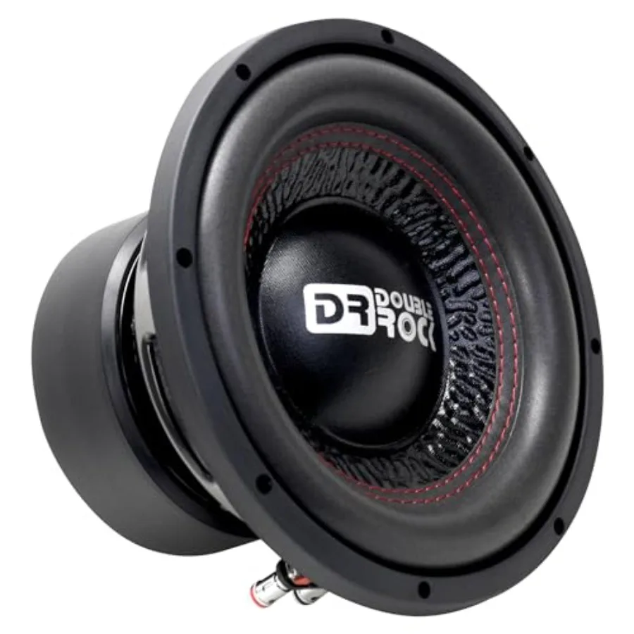

Car subwoofer for high-performance audio systems, pressed paper cone with copper voice coil, black, 1200W max power and dual 4-