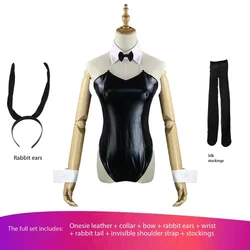 Customized Hight Quality Leather Unisex Anime Girl Playboy Bunny Rem Cosplay Costumes Halloween Christmas Party Set Uniform Suit