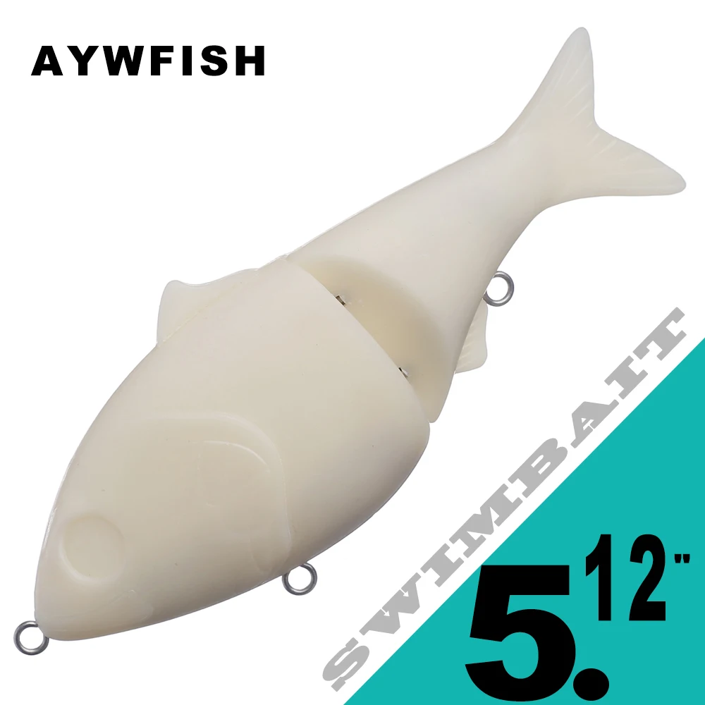 

AYWFISH 3PCS Unpainted Glide Blanks Segments Fishing Lures Slider Shad Swimbait 5.12IN 52G Artificial Pike Sinking DIY Bait